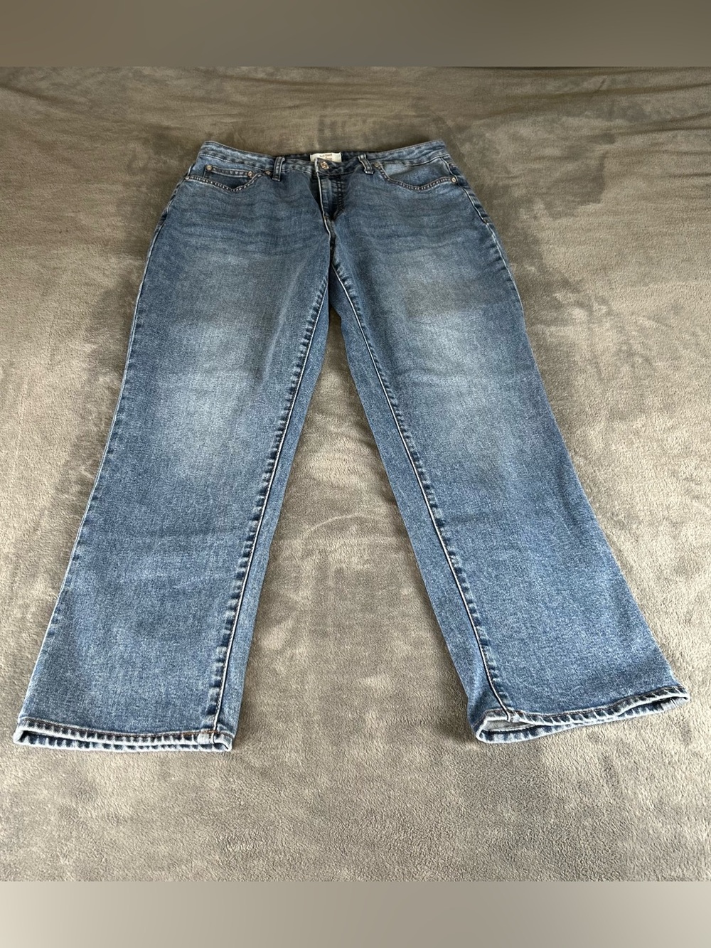 Edited X Hunter McGrady Jeans Women's 12 Blue Relaxed Straight Fit High Rise EUC